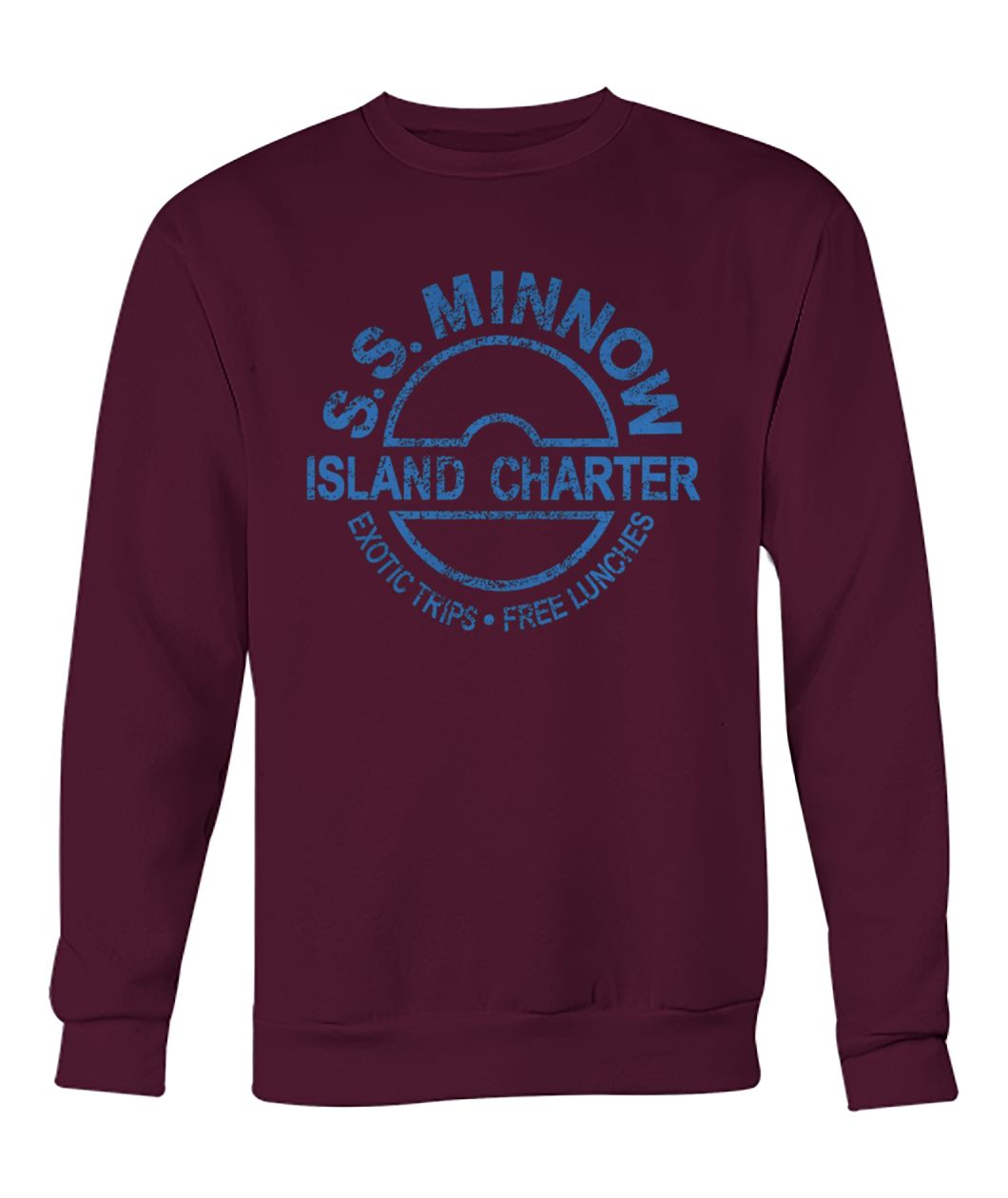 SS minnow island charter exotic trips free lunches crew neck sweatshirt