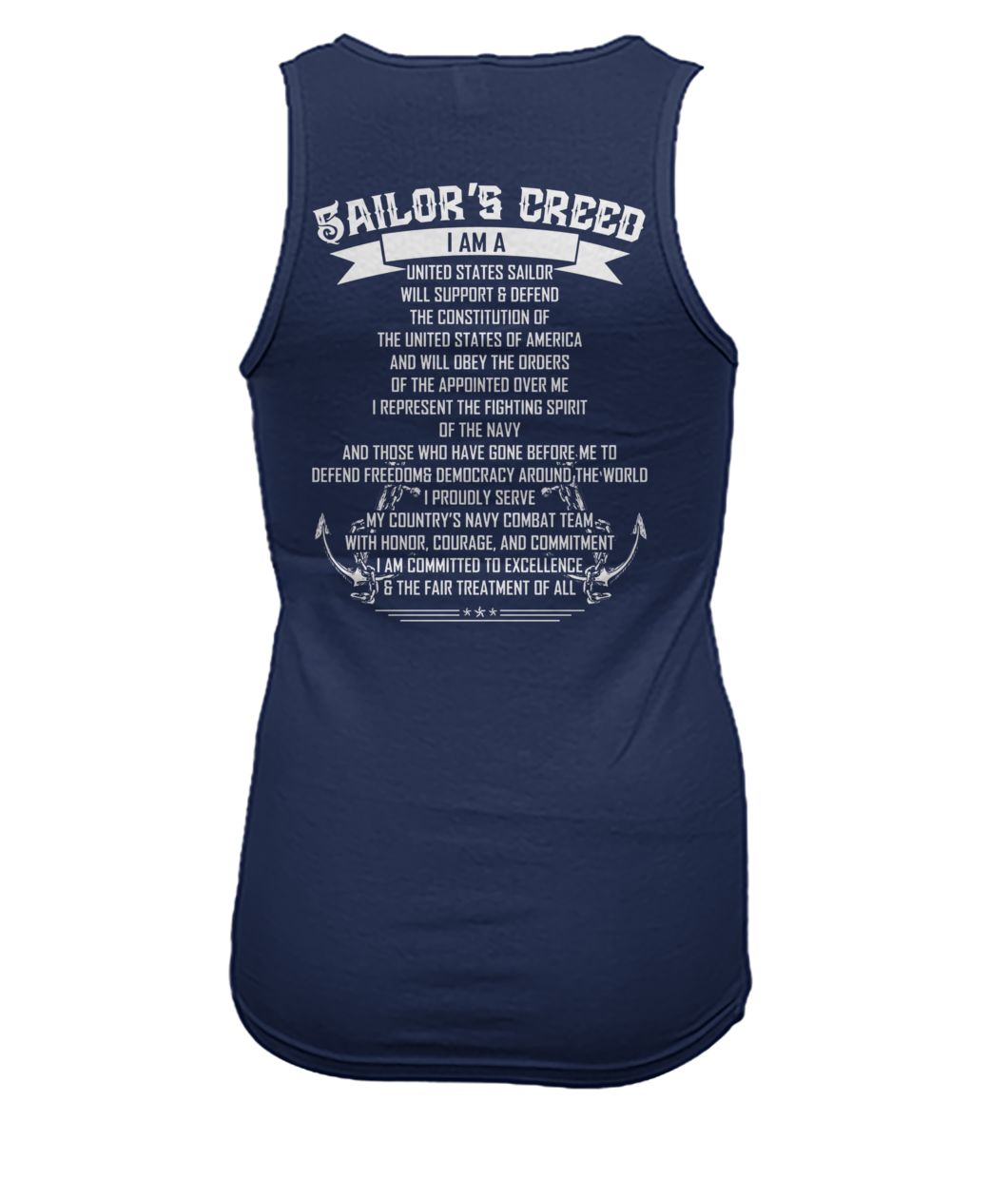 Sailor's creed I am a united states sailor women's tank top