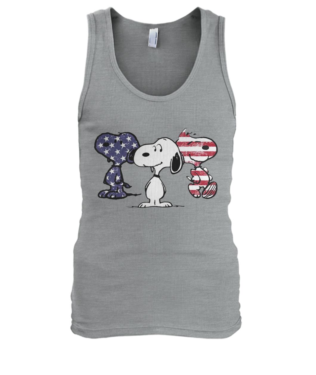 Snoopy america flag 4th of july men's tank top