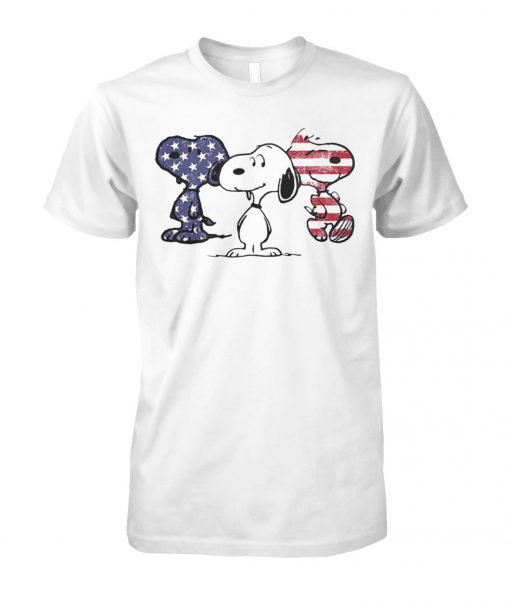 Snoopy america flag 4th of july unisex cotton tee