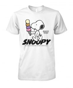 Snoopy life is like an ice cream cone you have to learn to lick it unisex cotton tee