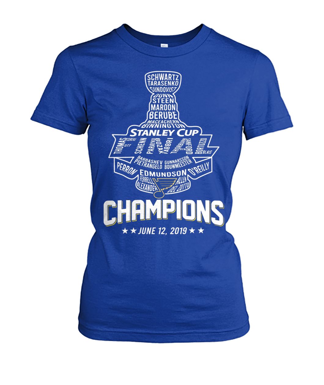 St louis blues stanley cup champions june 12th 2019 women's crew tee
