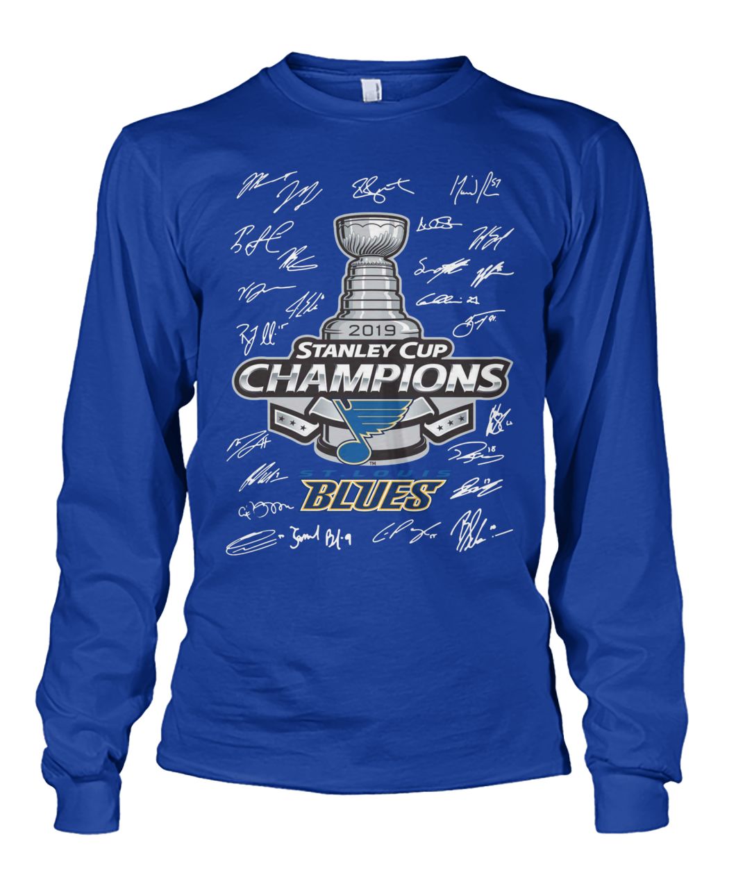 St louis signature 2019 stanley cup champions signatures unisex long sleeve