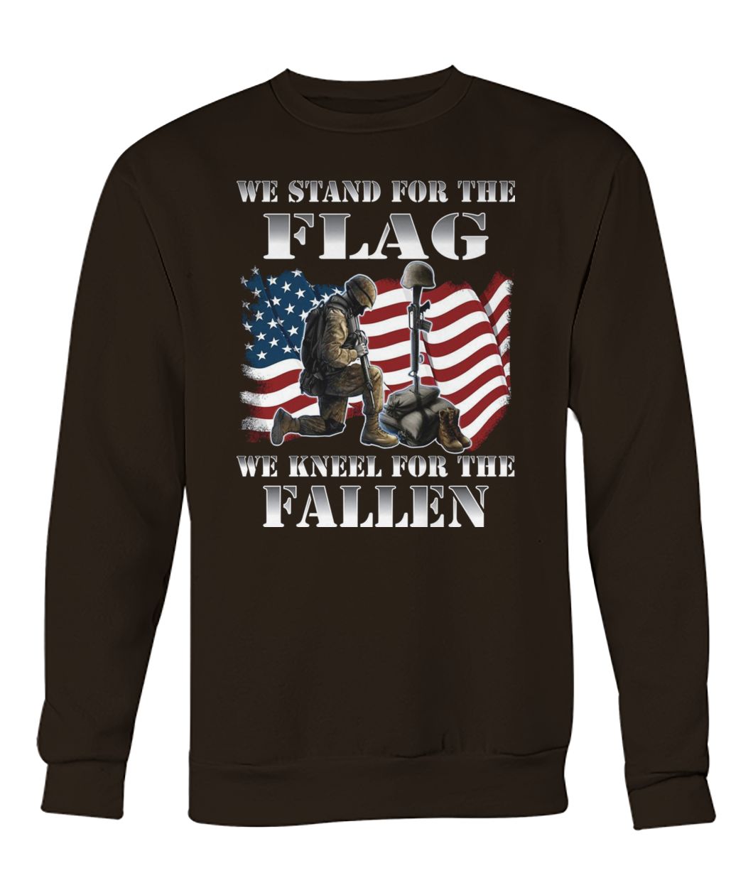 Stand for the flag kneel for the fallen USA veteran crew neck sweatshirt