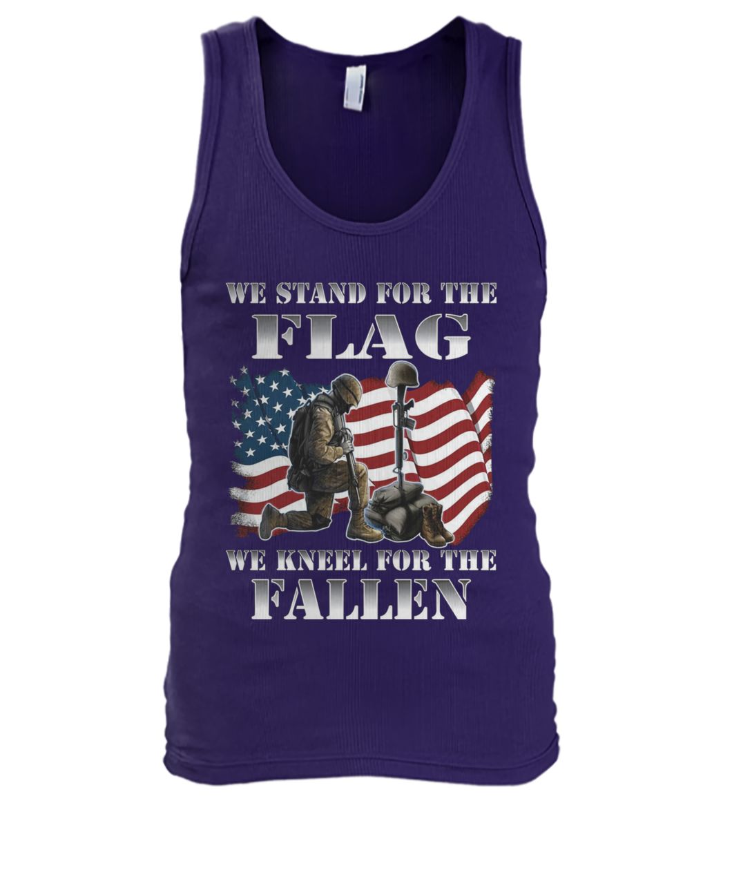 Stand for the flag kneel for the fallen USA veteran men's tank top