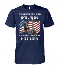 Stand for the flag kneel for the fallen USA veteran unisex cotton tee