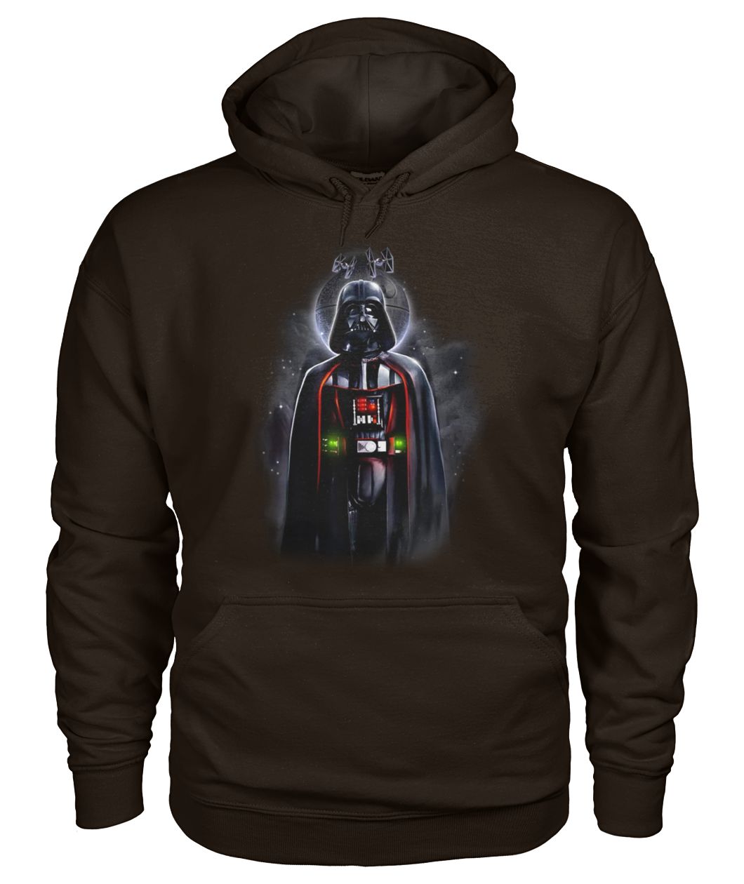 Star wars darth vader with death star portrait gildan hoodie