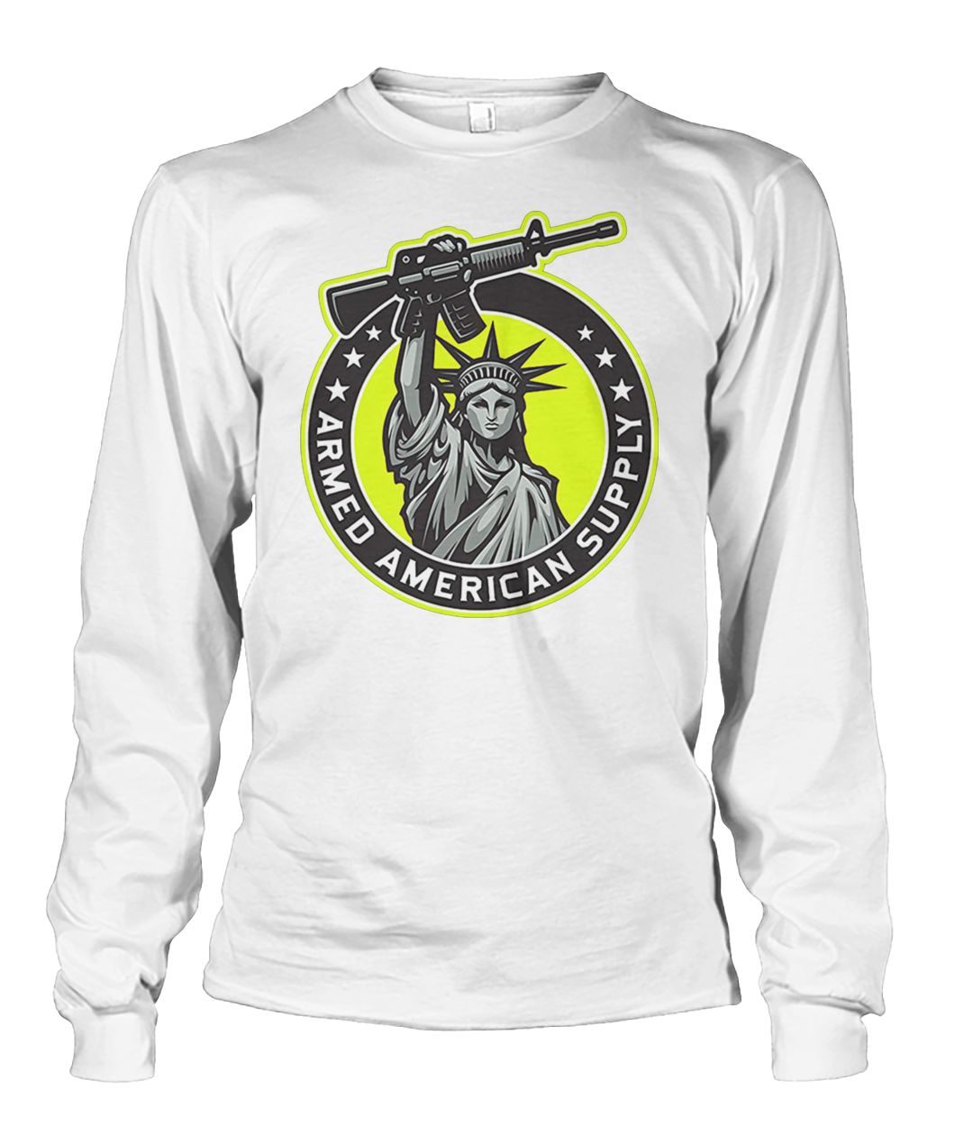 Statue of liberty holding gun armed american supply unisex long sleeve