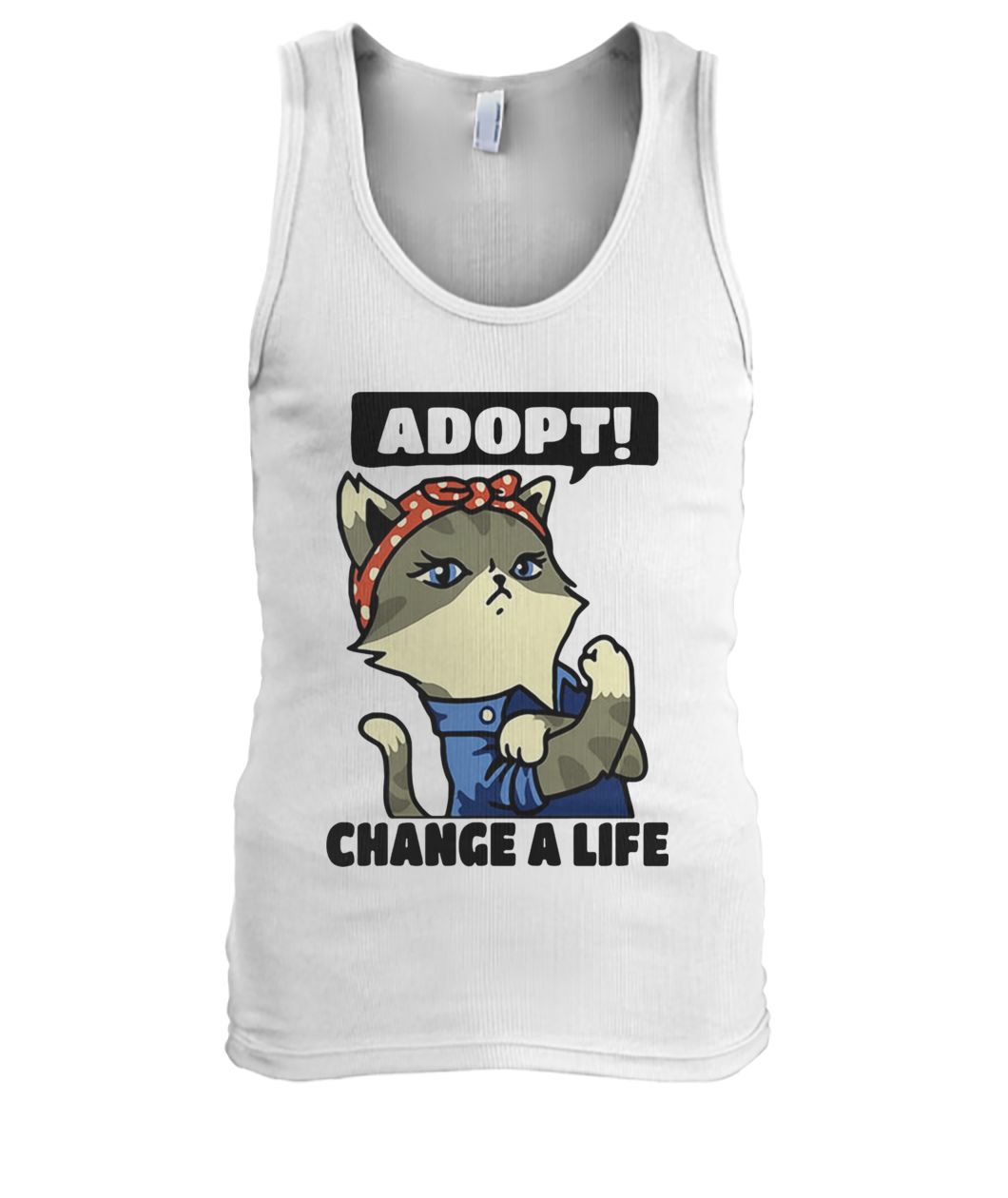 Strong cat lady adopt change a life men's tank top