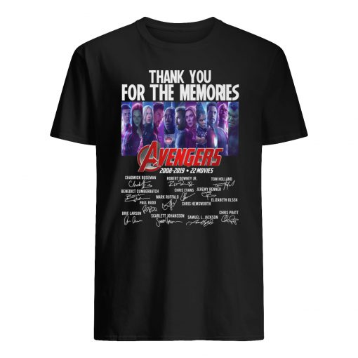 Thank you for the memories avengers 2008-2019 22 movies signature guy shirt