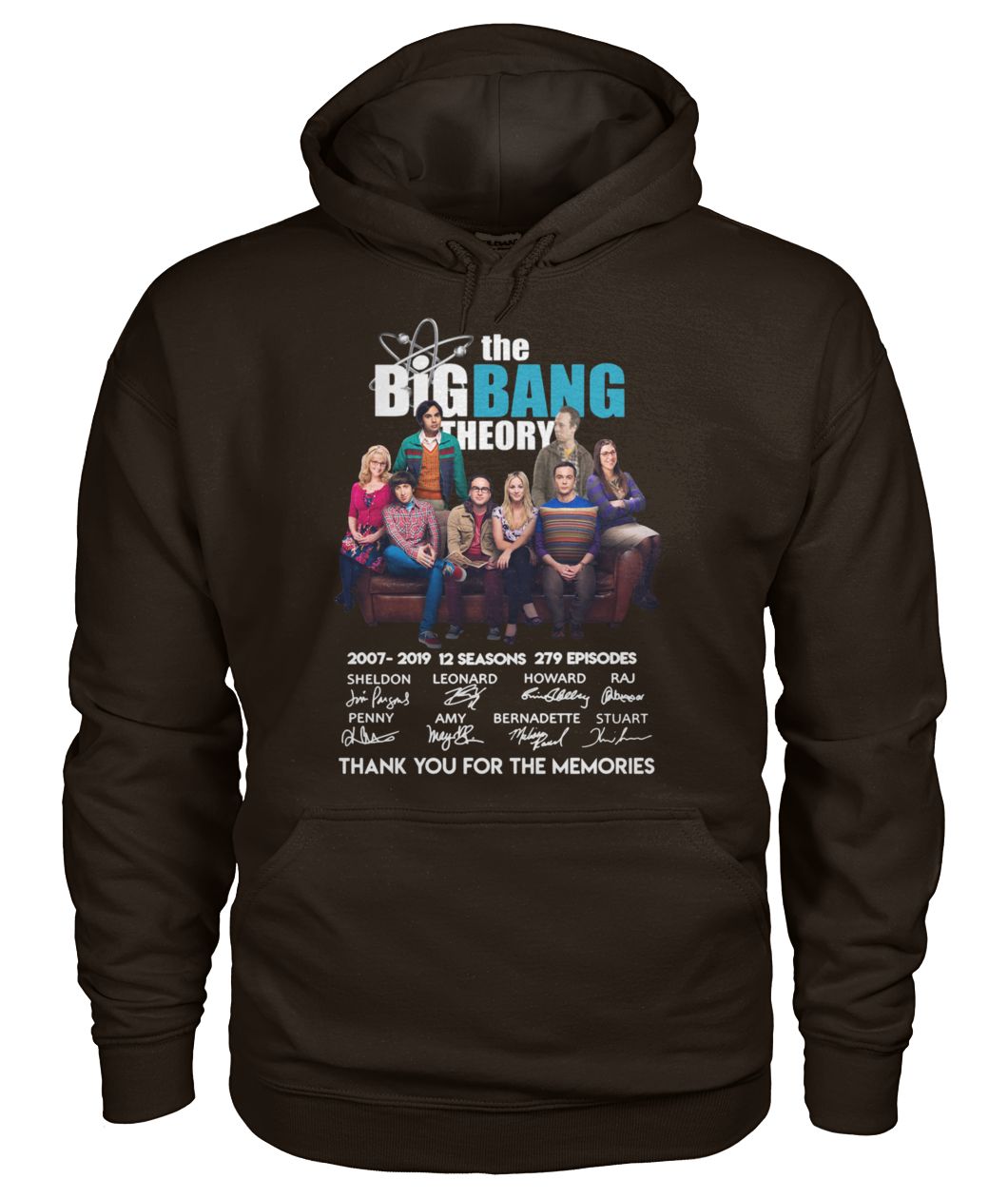 The big bang theory characters signature gildan hoodie