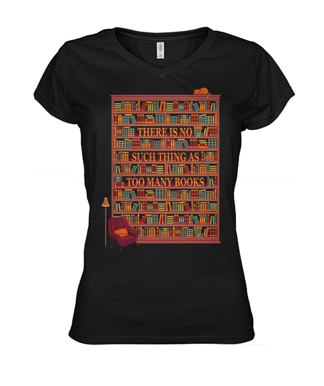 There is no such thing as too many books women's v-neck