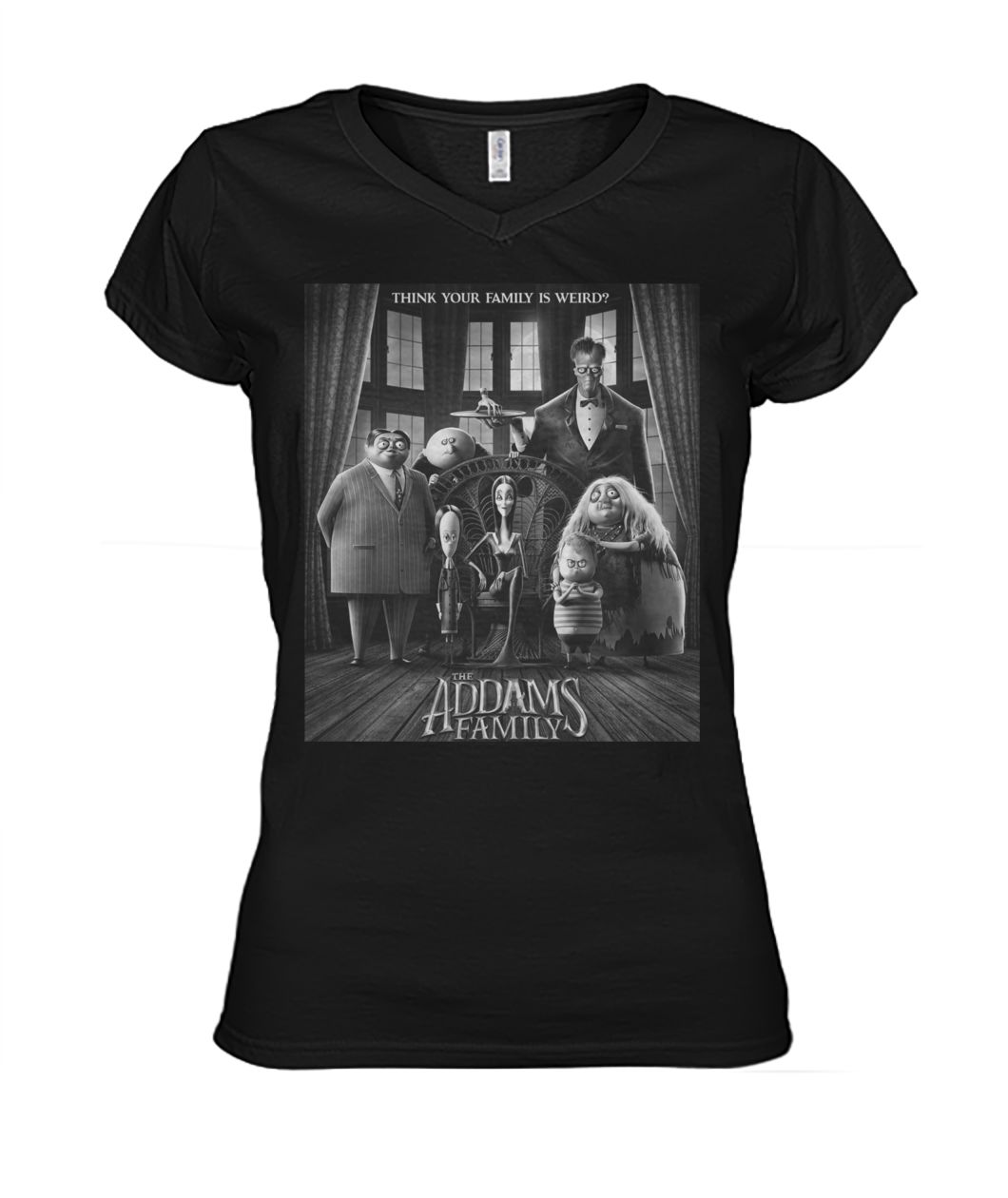Think your family is weird the addams family women's v-neck