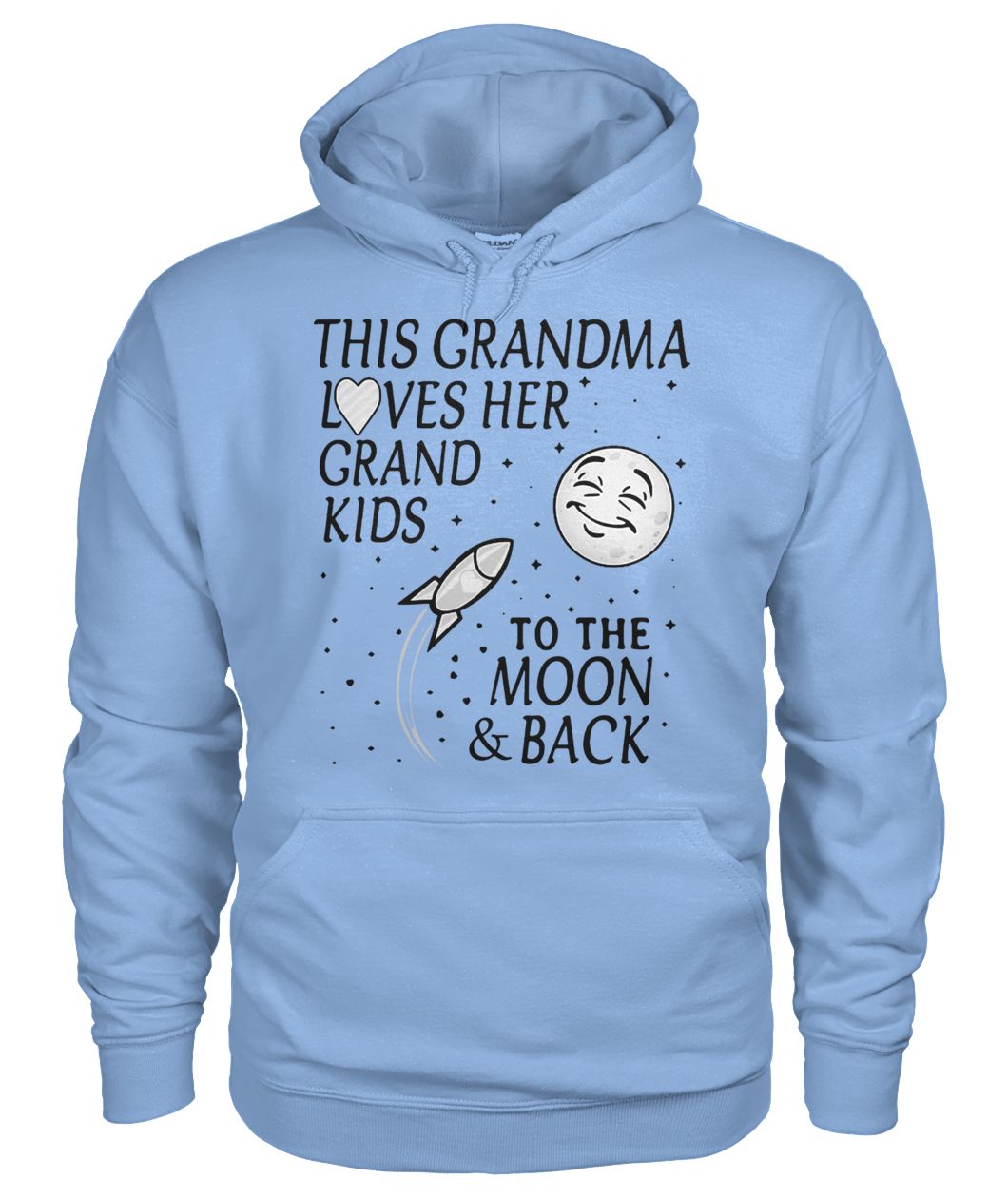 This grandma loves her grandkids to the moon and back gildan hoodie