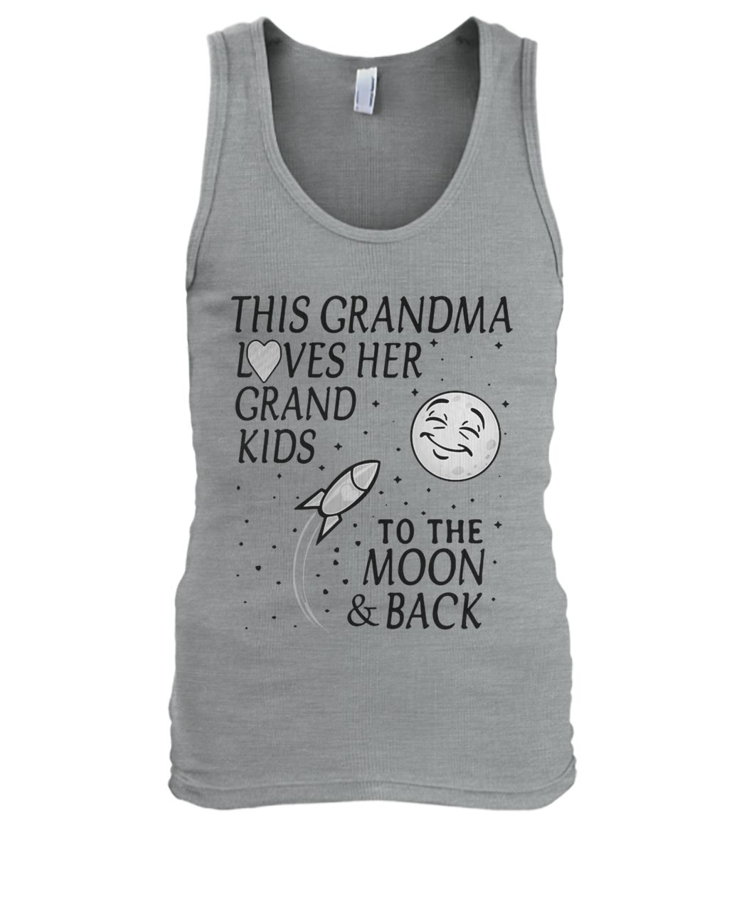This grandma loves her grandkids to the moon and back men's tank top