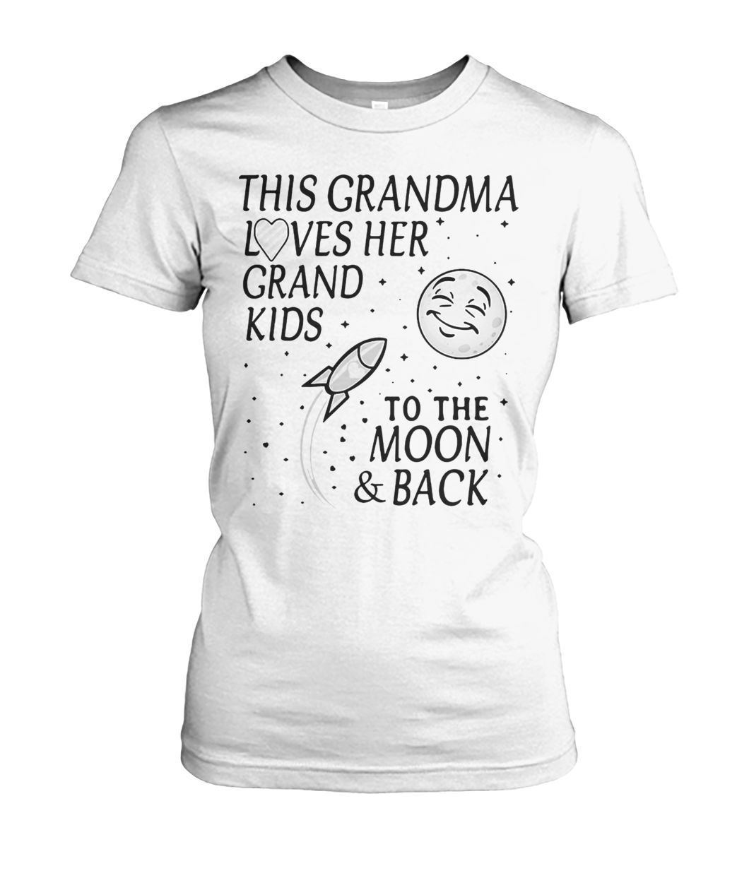 This grandma loves her grandkids to the moon and back women's crew tee