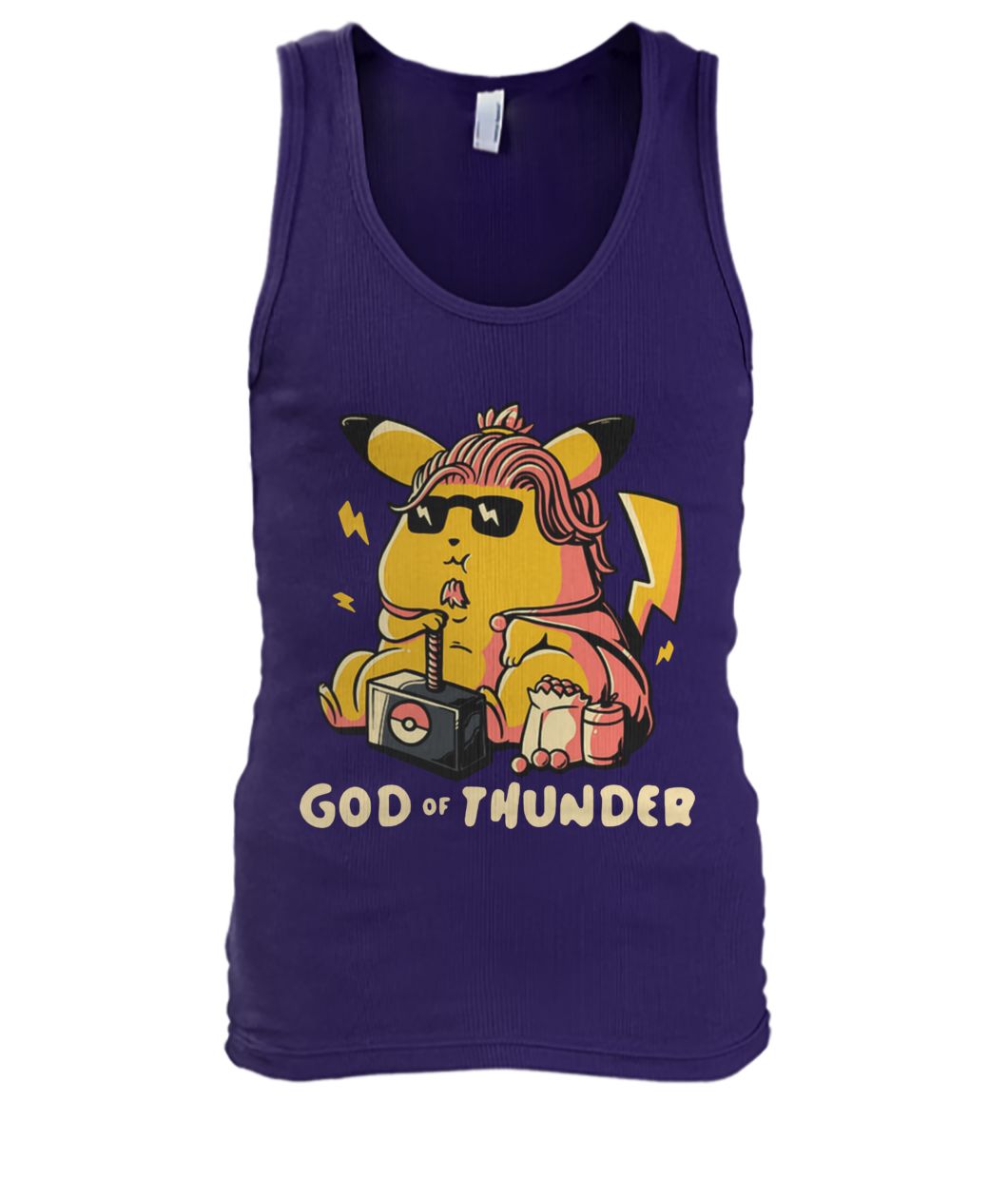 Thor style pikachu the god of thunder men's tank top