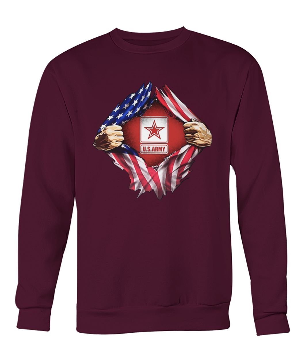 U S Army inside me american flag crew neck sweatshirt