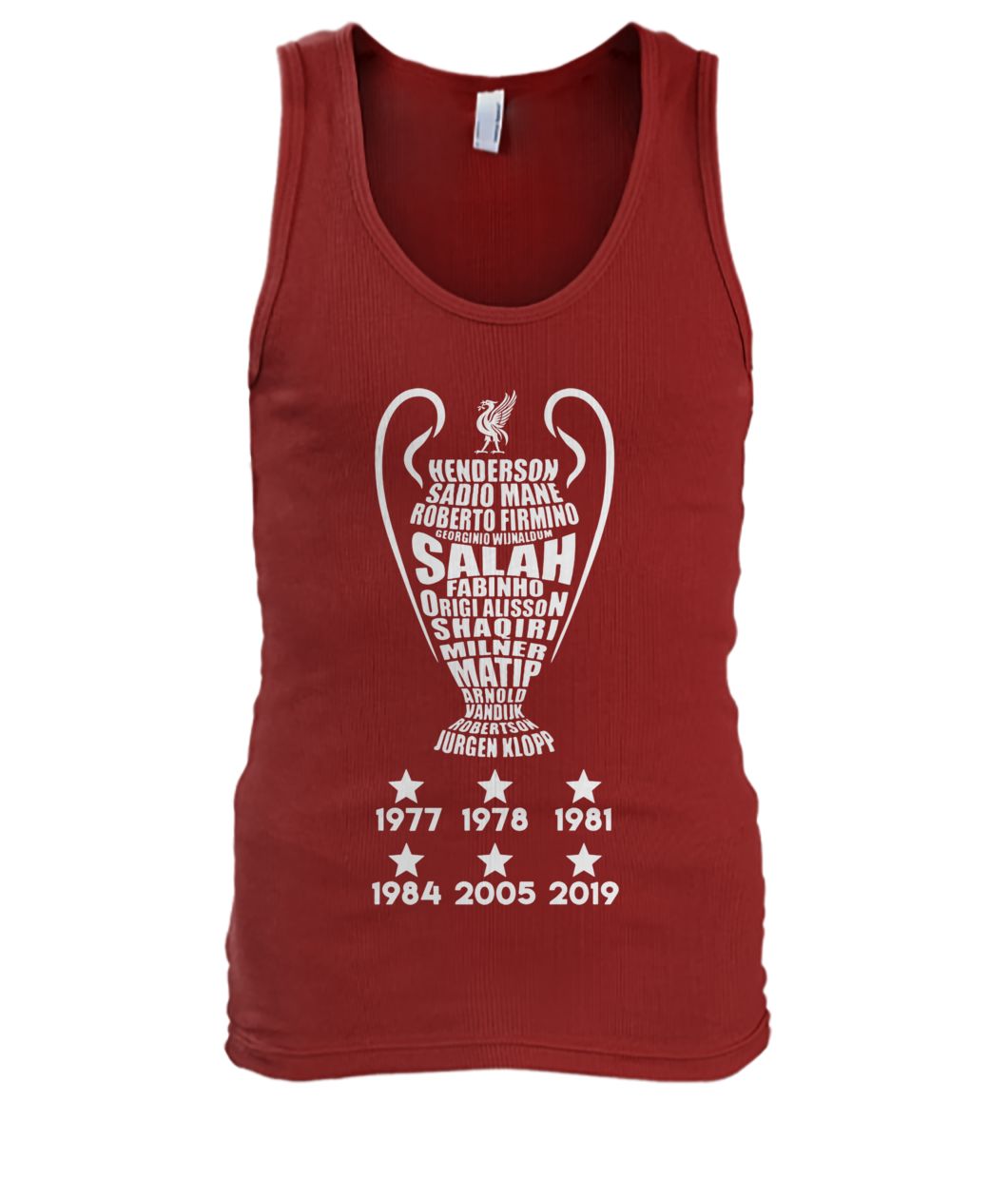 UEFA champions league cup liverpool soccer player's names men's tank top