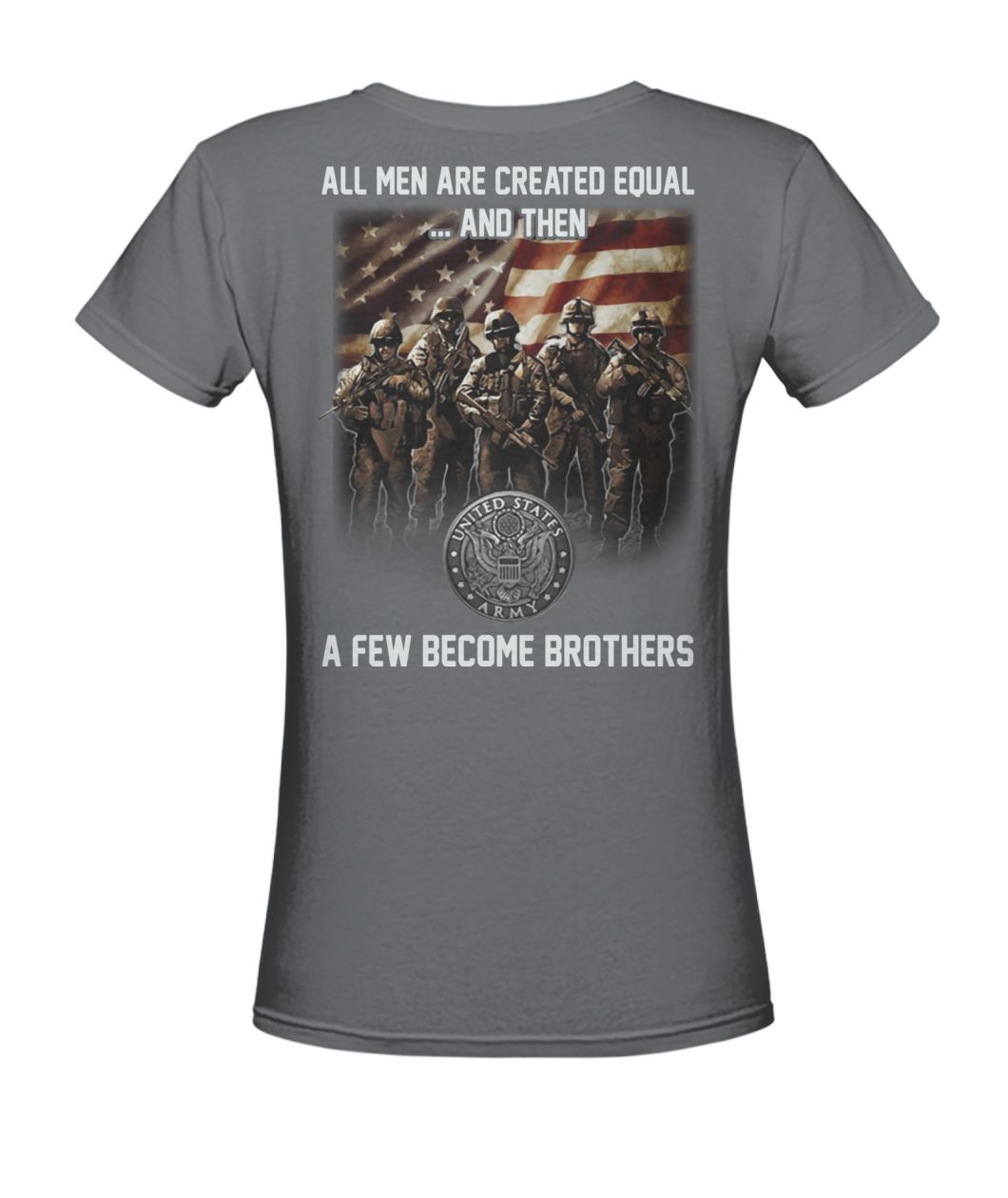 United states army all men are created equal and then a few become brothers women's v-neck