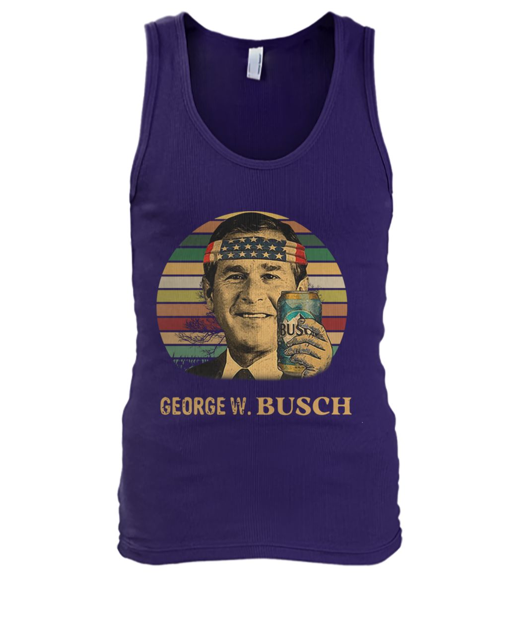 Vintage George W Busch light independence day men's tank top