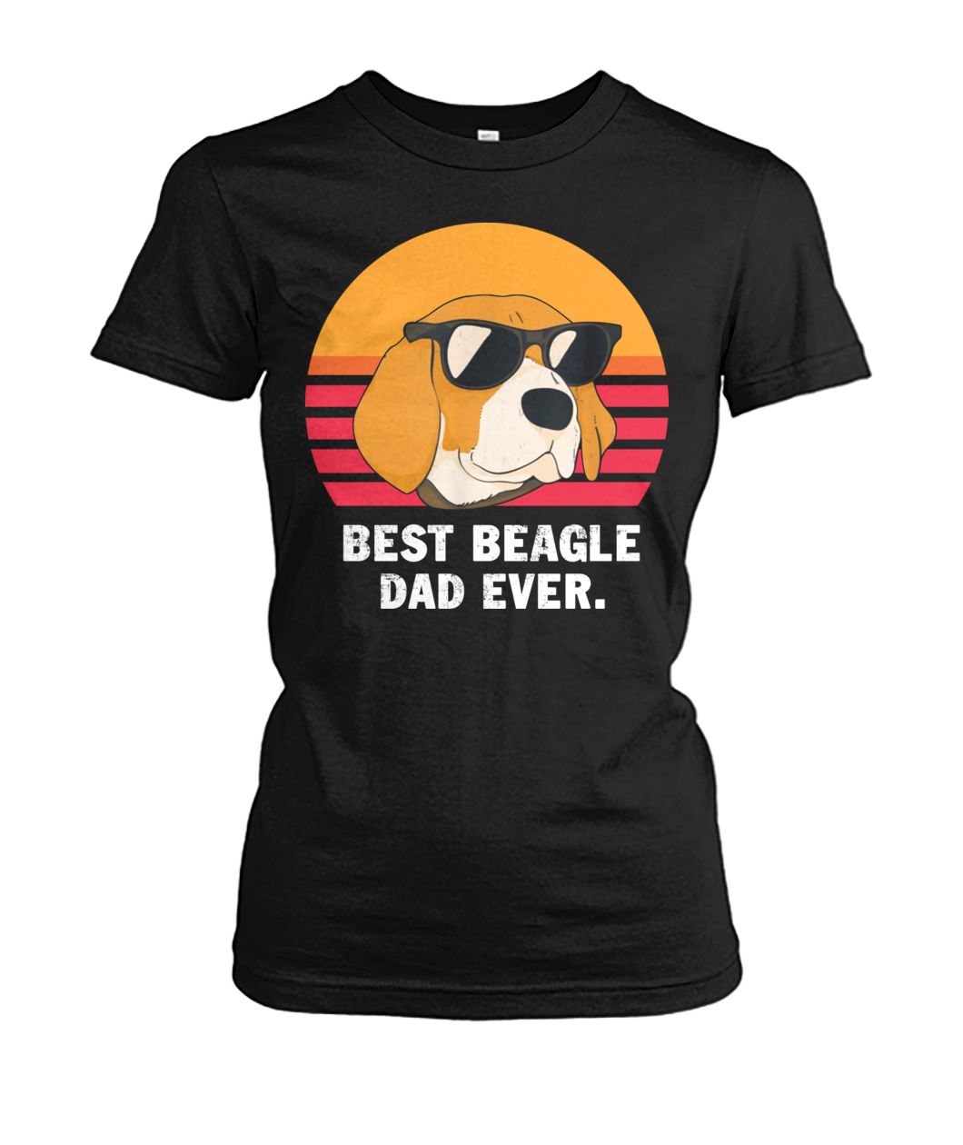 Vintage best beagle dad ever women's crew tee