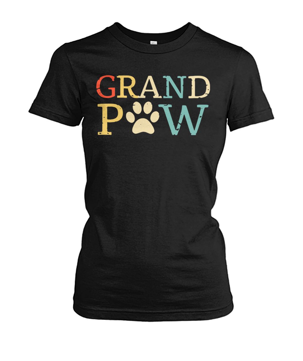 Vintage grand paw dog lover women's crew tee