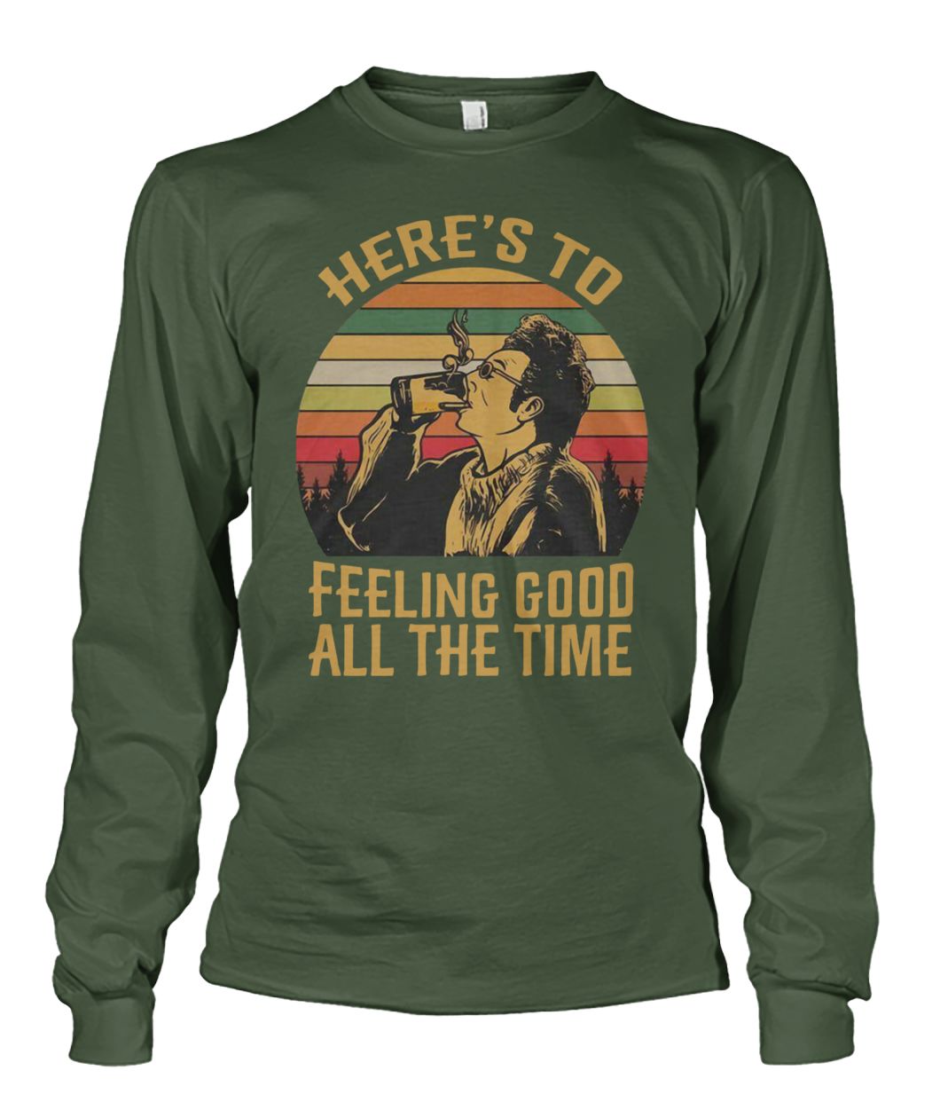 Vintage krame here's to feeling good all the time seinfeld unisex long sleeve