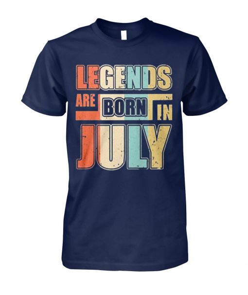 Vintage legends are born in july unisex cotton tee