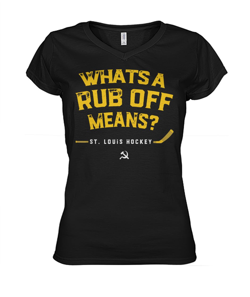 What's a rub off means st louis hockey women's v-neck