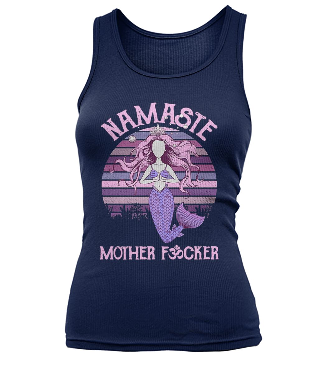 Yoga mermaid namaste mother fucker women's tank top