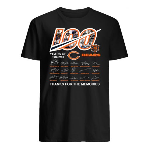 100 year of chicago bears 1920-2020 thanks for the memories signatures men's shirt
