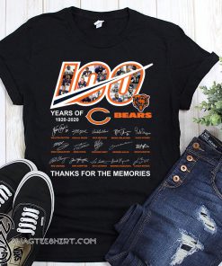 100 year of chicago bears 1920-2020 thanks for the memories signatures shirt