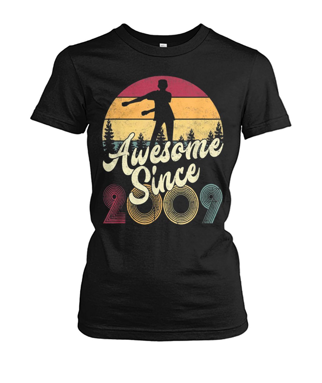 10th birthday awesome since 2009 floss like a boss women's crew tee