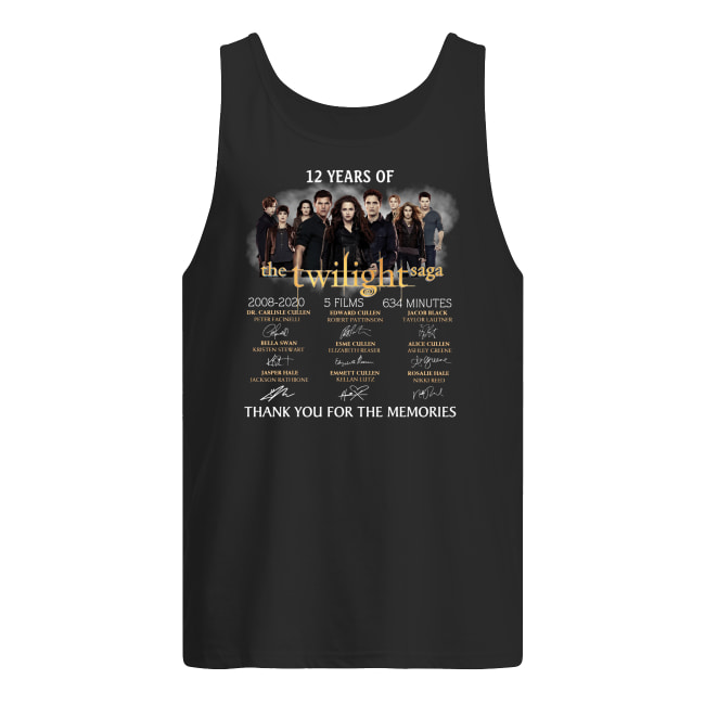 12 years of the twilight saga signatures thank you for the memories men's tank top