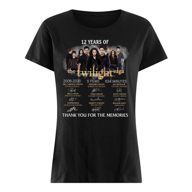 12 years of the twilight saga signatures thank you for the memories women's shirt