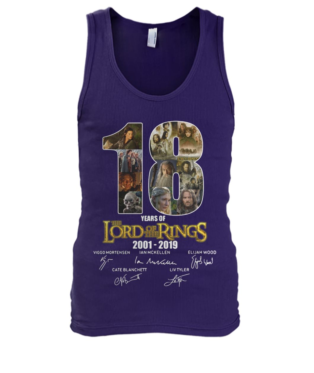 18 years of the lord of the rings 2001 2019 signatures men's tank top