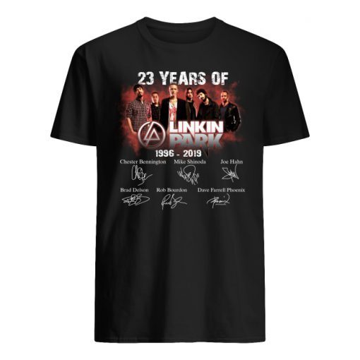 23 years of linkin park 1996 2019 signatures men's shirt