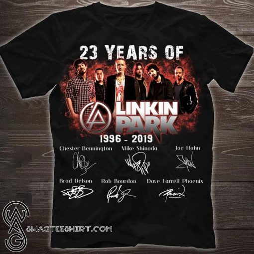 23 years of linkin park 1996 2019 signatures shirt
