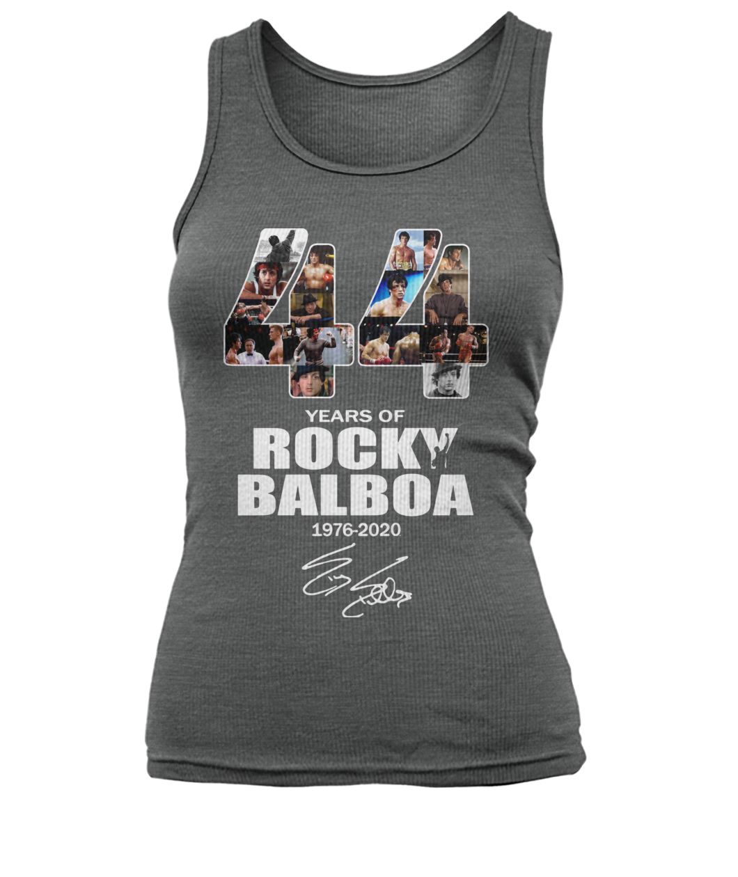 44 years of rocky balboa 1976 2020 signature women's tank top