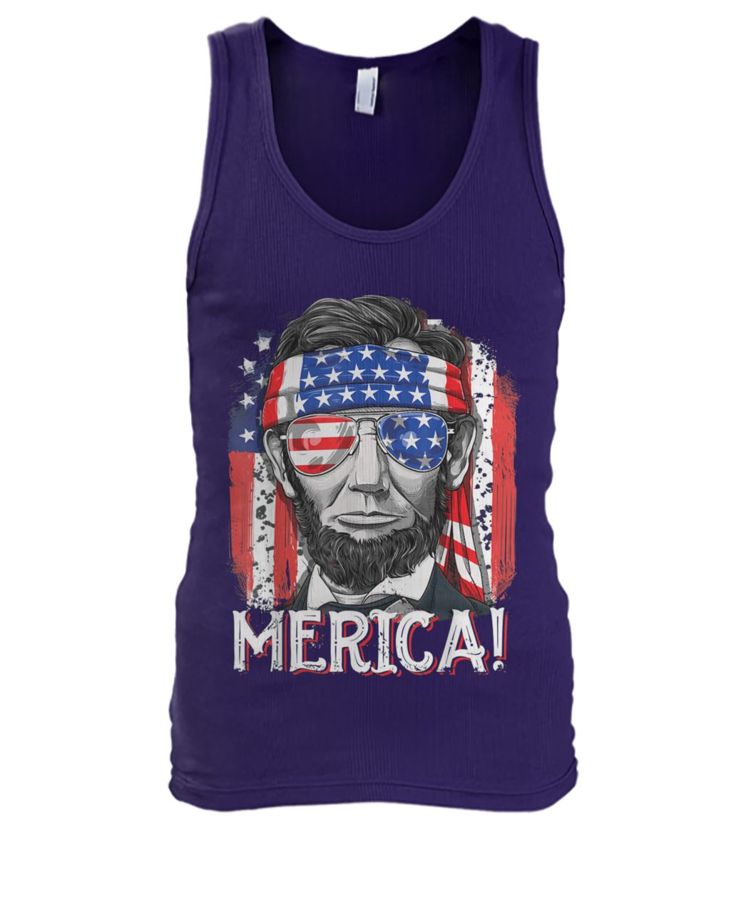 4th of july merica abe lincoln men's tank top