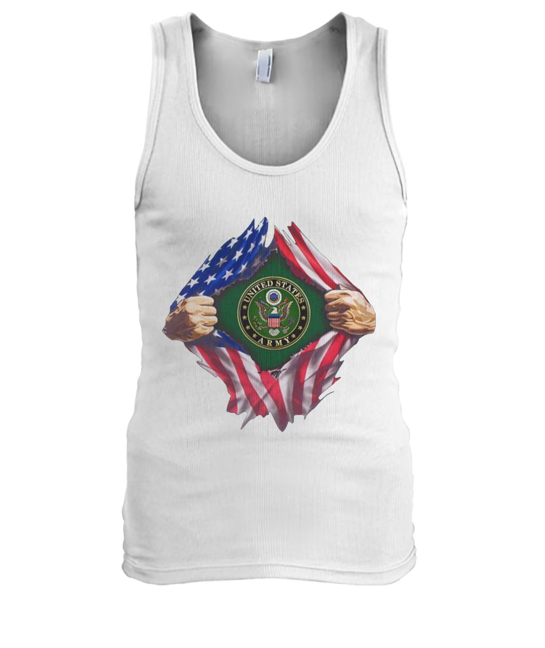 4th of july united states army inside american flag men's tank top