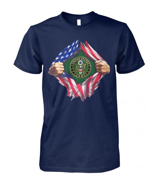 4th of july united states army inside american flag unisex cotton tee