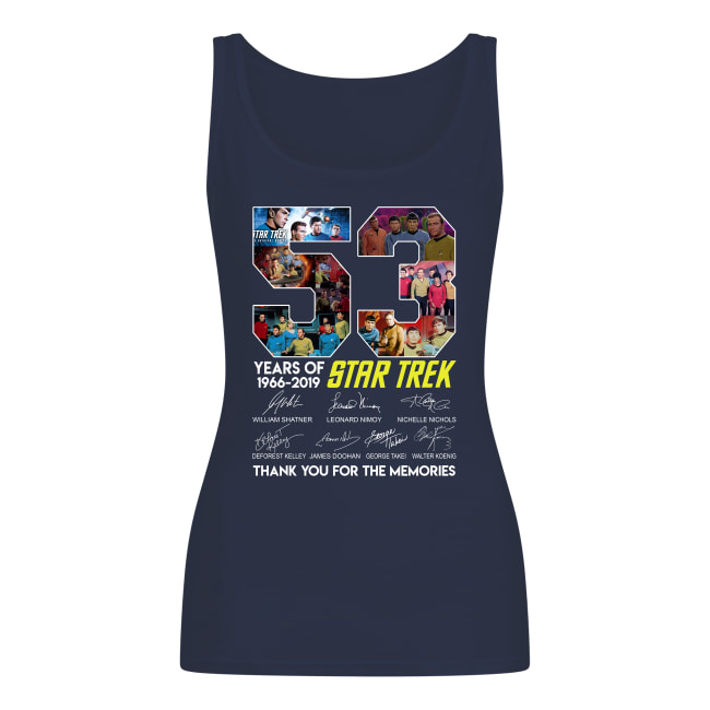 53 years of star trek 1966-2019 signatures thank you for the memories women's tank top