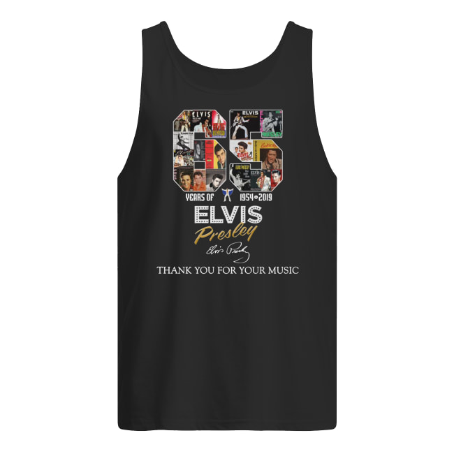 65 years of elvis presley 1954 2019 signature thank you for the memories men's tank top