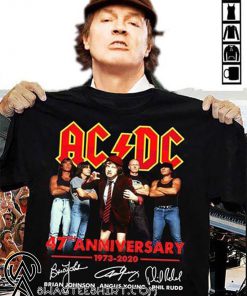 ACDC band 47 anniversary 1973-2020 signatures shirt