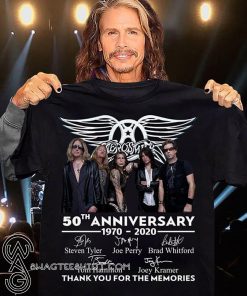 Aerosmith 50th anniversary 1970-2020 signatures thank you for the memories shirt