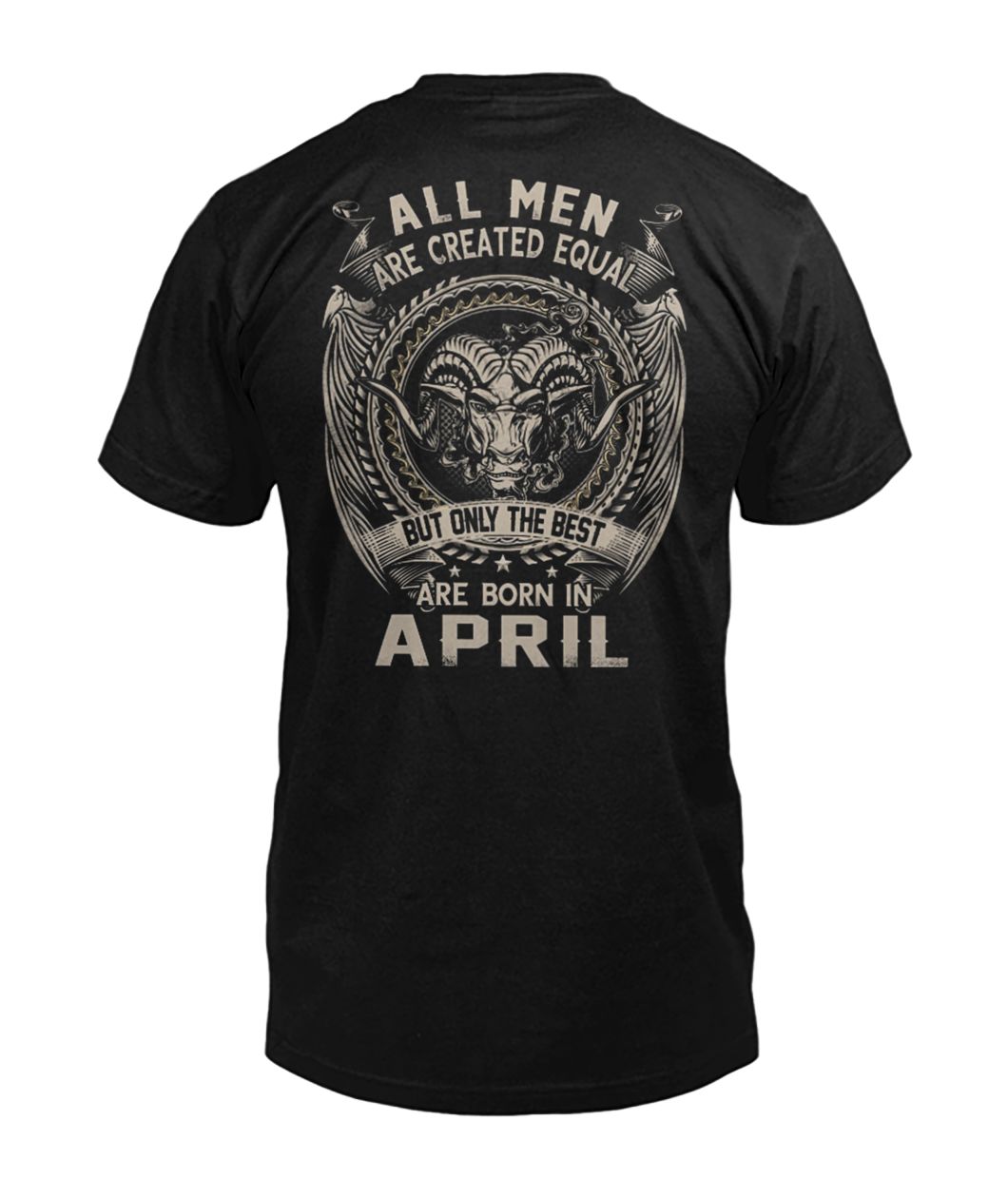 All men created equal but the best are born in april mens v-neck