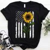 American flag sunflower hippie distressed shirt