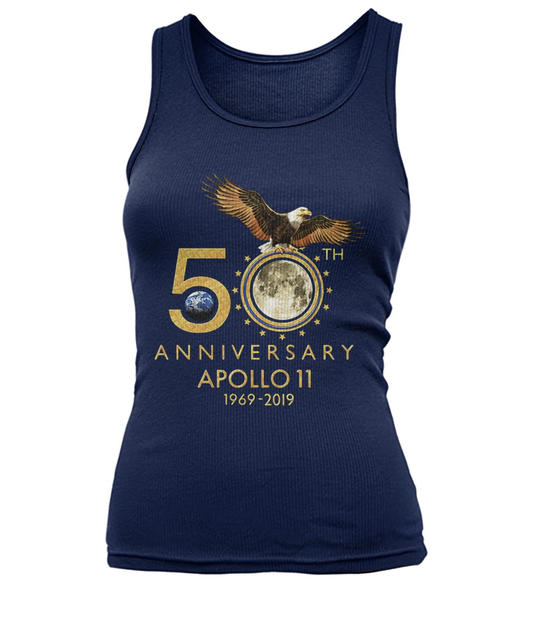 Apollo 11 50th anniversary moon landing 1969 2019 women's tank top